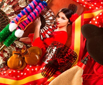 Frau mit einem Fächer in der Hand