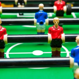 Tischkicker-Figuren aus der Nähe