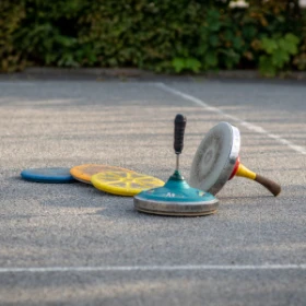 Eisstöcke auf Asphalt