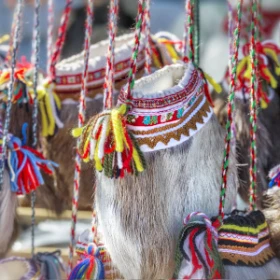 skandinavische Trommel mit Elchfell