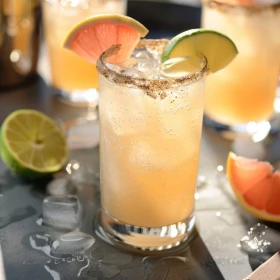 Cocktail mit Grapefruit und Limette