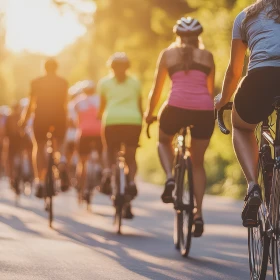 Fahrradfahren im Sonnenuntergang