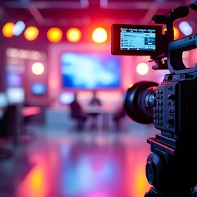 Kamera filmt in einen Raum mit bunter Beleuchtung