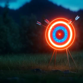Beleuchtete Zielscheibe Bogenschießen