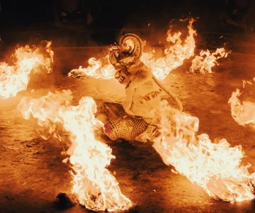 Feuershow mit Kostüm