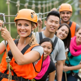 Gruppe im Kletterwald