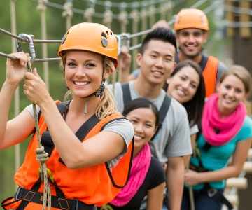 Gruppe im Kletterwald