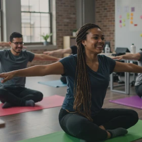 Workshop zum Thema Entspannung in einem Büro