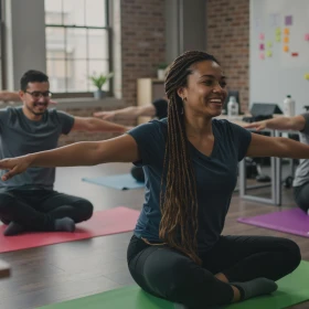 Workshop zum Thema Entspannung in einem Büro