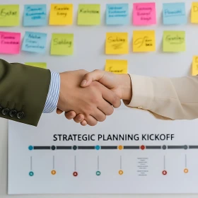 Strategieplanung wird per Handschlag beschlossen