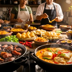 Brasilianisches Essen als Buffet