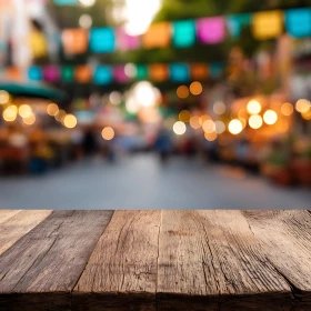 Straßenfest mit mexikanischer Dekoration