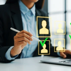 Auswahl verschiedener Profil an einem Laptop