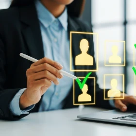 Auswahl verschiedener Profil an einem Laptop