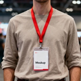 Person mit ID-Card auf einer Veranstaltung