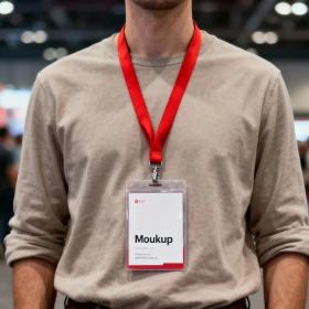 Person mit ID-Card auf einer Veranstaltung