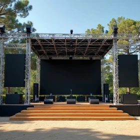 Mobile Bühne outdoor aufgebaut