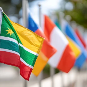 Länderfahnen, verschiedene Flaggen