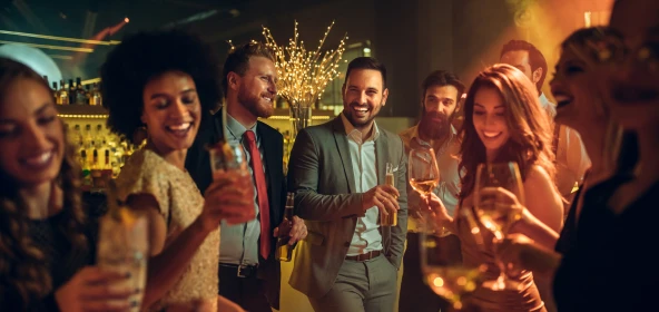 Personen tanzen und freuen sich