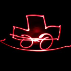 Lichtermalerei mit rotem Licht, Auto