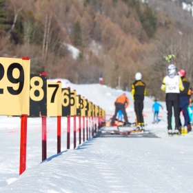 Schießstand zum Winter Biathlon