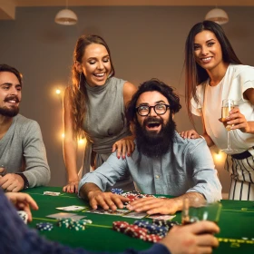 Freunde beim Casino spielen, Spaß