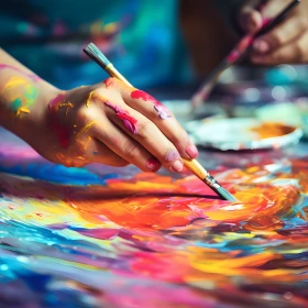 Malen mit bunten Farben