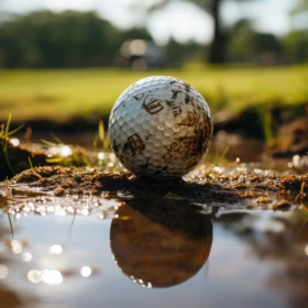 Golfball im Dreck und Schlamm
