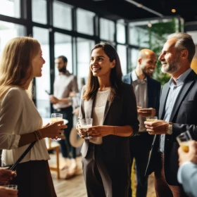Fachleute knüpfen Kontakte bei einer Business-Networking-Veranstaltung