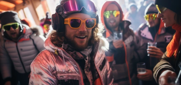 Party mit Skibrille, Sonnenbrille