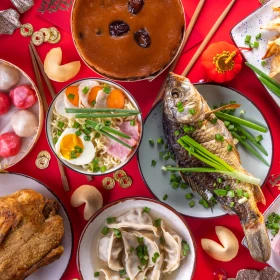 verschiedenen asiatische Speisen