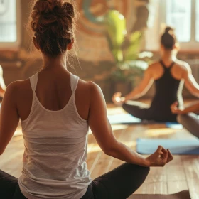 Jogaworkshop, Frau sitzt auf einer Jogamatte und entspannt