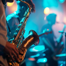 Jazz Band mit Saxophon und Schlagzeug