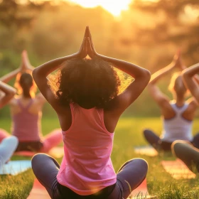 outdoor Joga im Sonnenlicht, Sonnenuntergang