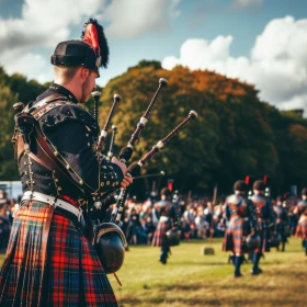 Dudelsackspieler bei einem schottischen Fest