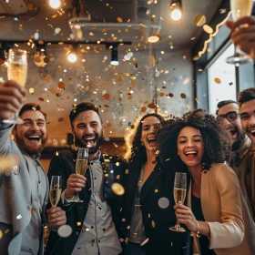 Party, Sekt und Konfetti