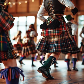 schottischer Highland-Tanzwettbewerb präsentiert Teilnehmer in farbenfrohen Kilts