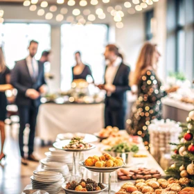 Buffet bei einer Weihnachtsfeier