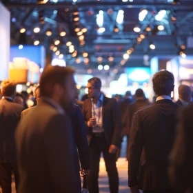 Messebesucher auf einer Messe