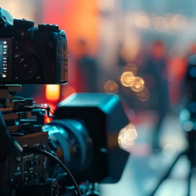 Kamera während der Aufnahme von hinten