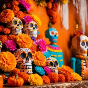 mexikanische Dekoration mit Blumen