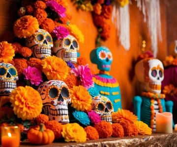 mexikanische Dekoration mit Blumen