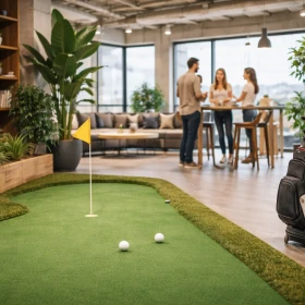 Minigolf in einem Büro