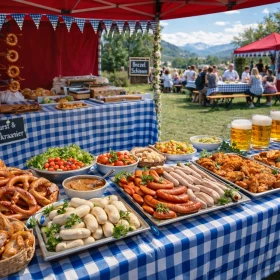 bayrisches Buffet bei einem Firmen-Wiesenspektakel