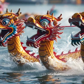 Drachenboote, Köpfe, Drachen